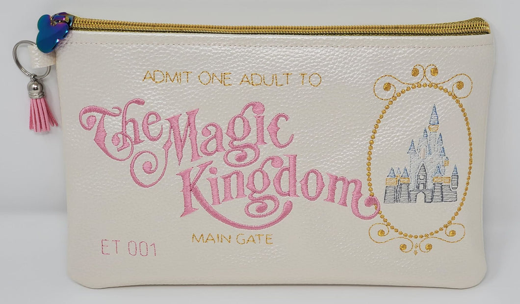 Vintage Magic Kingdom Ticket - Zipper Bag/Purse